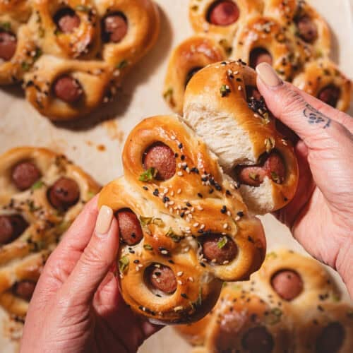 Sourdough Discard Hot Dog Scallion Buns - Make It Dough